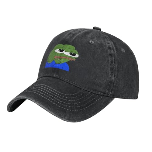 Pepe The Frog Thinking Hat Adjustable Baseball Cap Cotton Cowboy Hat, Fashionable for Man Woman Black
