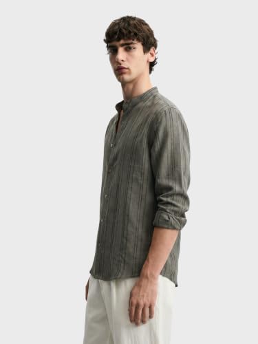 Indian Garage Men's Green Striped Shirt - Image 3