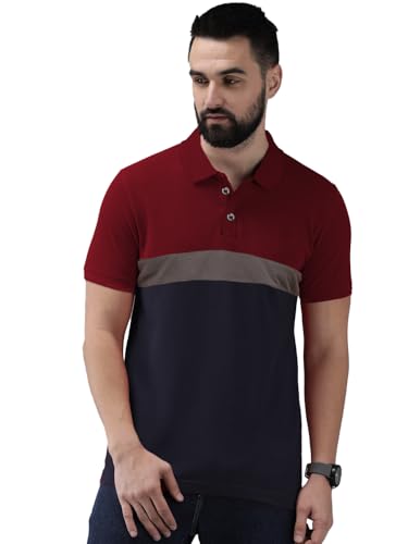 Image of LEOTUDE Men's Regular Fit Round Neck Colorblock T-Shirt for Men (Pack of 2)