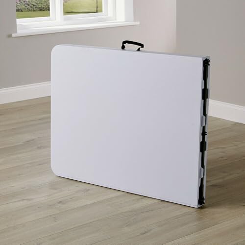 Home Source 6ft (180cm) Folding Trestle with Carry Handle, White, Heavy Duty ...