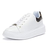 Authorised Stockist Guess Bradly 2 Frauen Weiße/Braune Sneakers-UK 6 / EU 39