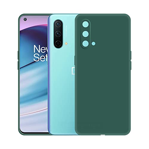Image of Case Creation Liquid TPU Silicone Cover for Oneplus NORD CE Soft Case,Anti-Dirty Slim Case Frosted Matte Cute Candy TPU Raised Bezel (Splash of Color) Back Case Cover for Oneplus NORD CE -Lake Green