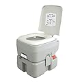 SereneLife Portable Toilet – Compact RV Travel Potty Seat with Cover, 5.3 Gallon Waste Tank, Pump Flush, Leak and Odor Proof – Ideal for Campers, Boating, and Outdoor Activities