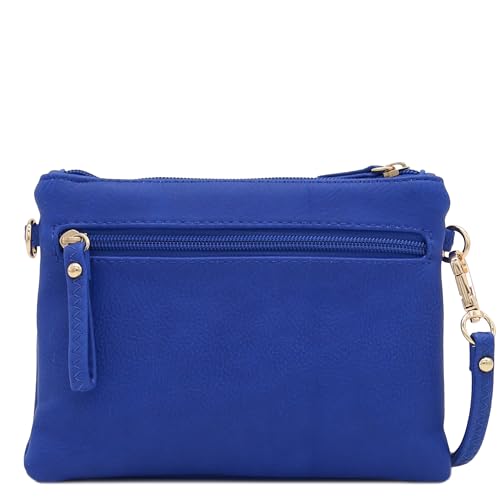 Image of FashionPuzzle Multi Zipper Pocket Small Wristlet Crossbody Bag