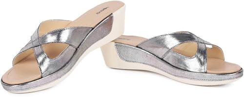 Image of Action Women's Platform Sandals|Block Heel| Cross-Strap Design with Ankle Strap Golden