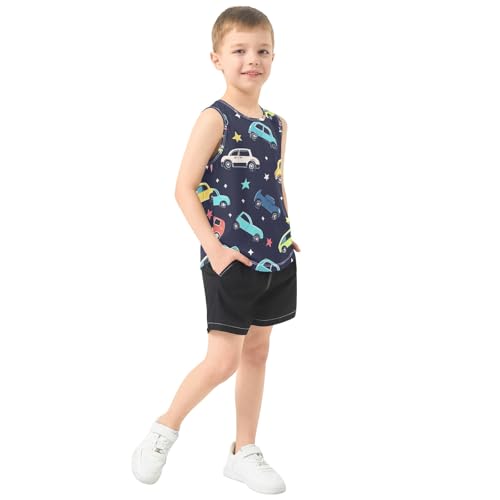 Boys' Tank Top Shirt Colorful Car Star Pattern Sleeveless T-Shirts4