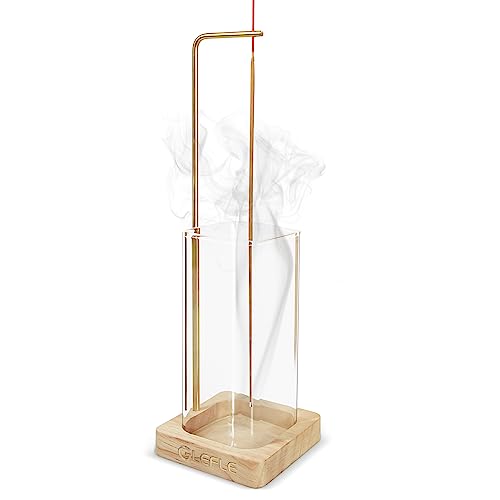 GLEFIE Incense Holder Upside Down Incense Burner Easy to Clean Removable Ash Catcher for Incense Therapy Yoga Meditation Decoration (Yellow)