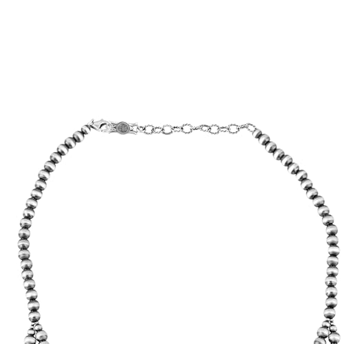 American West Jewelry Sterling Silver Genuine Gemstone Pear-Cut Squash Blossom Necklace, 17 to 20 Inches4