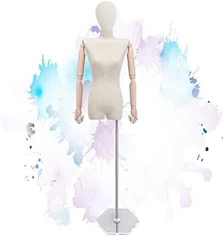 Female Tailors Dummy Mannequin Torso Mannequin Stand, Female Mannequin Torso Dress Form, Shop Clothing Jewelry Display Shelf With Acrylic Base, Height Adjustable Woman Half Body Manikin