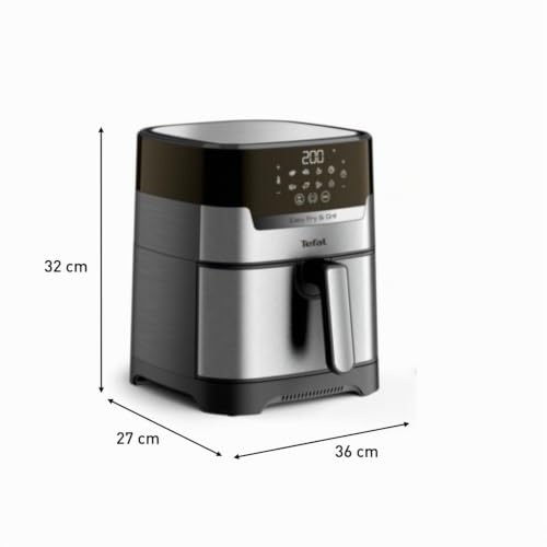 Miniatura 4 de Tefal Ey505d Easy Fry Grill Deluxe - Freidora De Aire Caliente 2 En 1 Freidora De Aire Caliente Y Parrilla , Capacidad: 4, 2 Litros, 8 Programas Automáticos, Temporizador, Acero Inoxidable, Xl