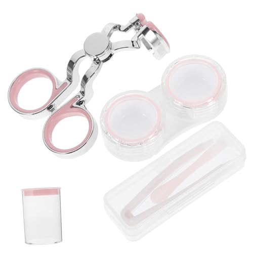UTHCLO Kit Portable Daccessoires Lentilles de Contact Rose Outil de Retrait Compact avec Pince et Bâtonnet Souple pour Lentilles Rigides et Souples Voyage et Activités Extérieures