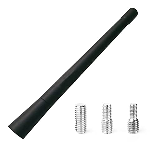 NewTH Universal Aerial AM/FM/DAB Car Radio Replacement 7 inch Stubby Aerial Roof Antenna Mast Kit with Strong Receiving Function, M4 M5 M6 Screws - Black