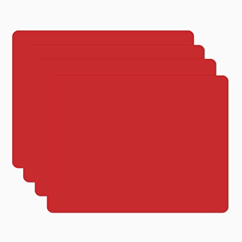 Silicone Placemats, Food-Grade Non-Slip Waterproof, Dining, Stain Resistant, Countertop Protector, Kitchen Counter Mat, Heat Resistant, Baking mat Dishwasher Safe (15.7x11.8Inch-4pack, Red) by Panzexin - Used condition - US$15.36