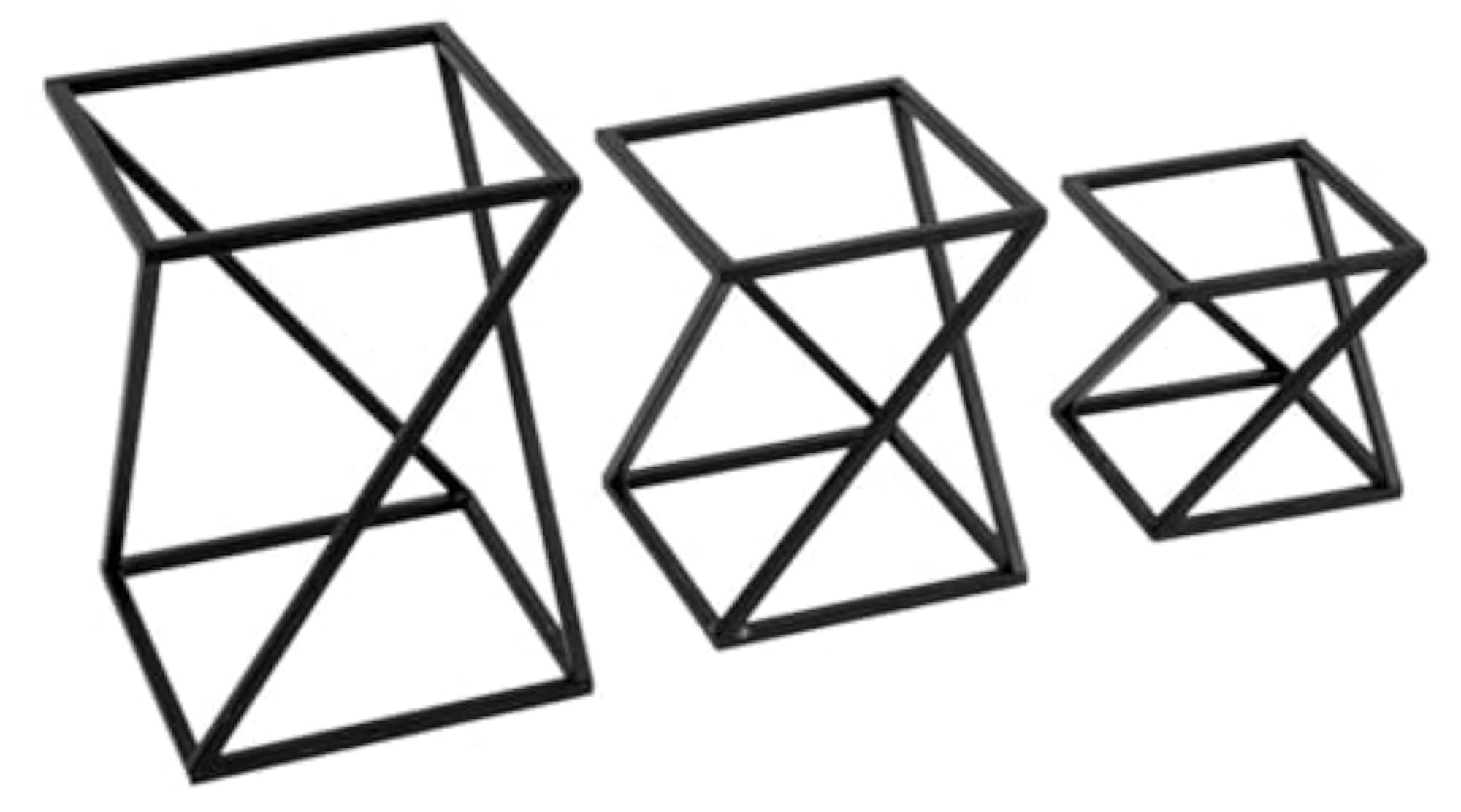 Geometric Matte Black Metal Pizza Riser Racks