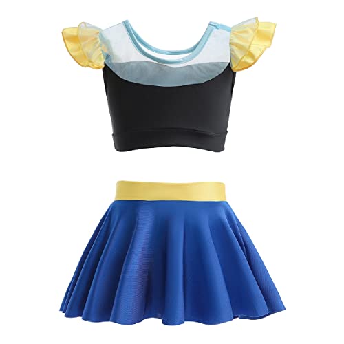 Image of MYRISAM Girls Princess Two Piece Tankini Swimsuits Cosplay Party Bathing Suits Ruffles Beach Surf Swimming Swimwear Bikini Set 3-4T