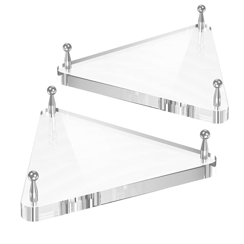 SVENJBB Clear Acrylic Basketball Holder, Display Stand for Football, Soccer, Volleyball, Acrylic Ball Stand with Rubber Feet and Silver Pegs for Displaying Sports Memorabilia, 2 Pack