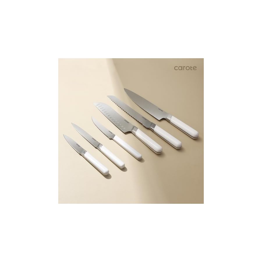 CAROTE-12PCS-Knife-Set-Stainless-Steel-Kitchen-Knife-Set-with-Drawer-Store-Kinife-Organizer-Cutlery-Knife-Set-with-Block-Dishwasher-Safe-White-Include-Knives CAROTE 12PCS Knife Set, Stainless Steel Kitchen Knife Set with Drawer Store Kinife Organizer, Cutlery Knife Set with Block, Dishwasher Safe, White (Include Knives)