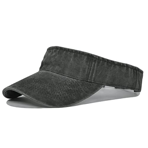 Zando Sun Visor Hats For Women Uv Protection Unisex Tennis Golf Visors For Men Sports Running Hats For Women Lightweight Summer Beach Caps For Women Adjustable Cotton Visor For Men Black Visor Hat #TOP1