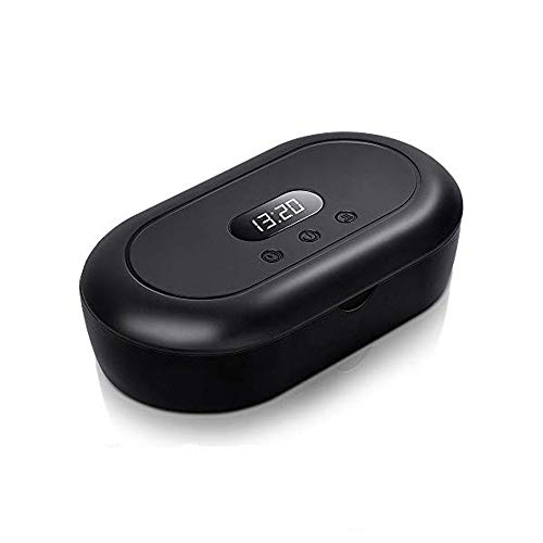 Preisvergleich Produktbild DryMartine UV Handy Sterilisator UV Desinfektionsbox Haushaltssterilisator Box Aromatherapie Funktionsdesinfektionsgerät für iPhone Android Uhren,2020 Upgrade LED Display (Schwarz)