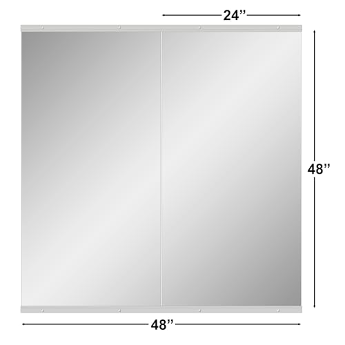 Image of Ruomeng Home Gym Mirror, 48''x24''x2PCS Full Length, Large Frameless Body Mirror Tempered Glass for Gym, Workout, Yoga, Garage, Dance Studio