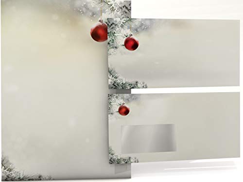 paperandpicture.de - Papel para cartas con sobre de estrella de Navidad (500 hojas y 500 sobres)