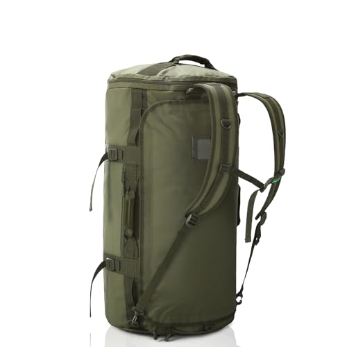 Image of Haimont Heavy Duty Convertible Travel Duffel Backpack, Army Green, 60L