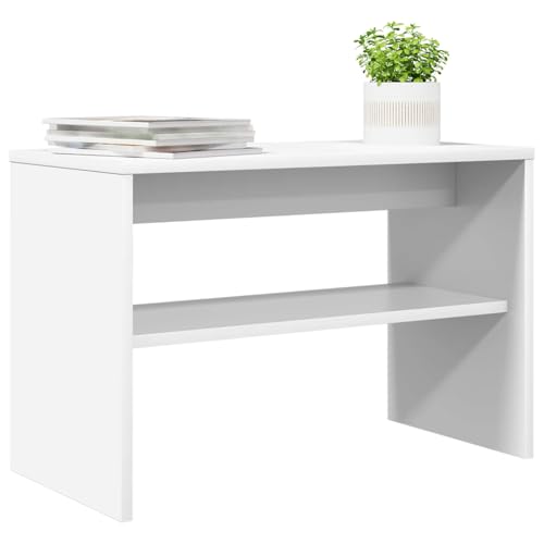 vidaXL Meuble TV Blanc 60 x 30 x 40 cm Bois d'ingénierie, Meuble Bas rectangulaire Moderne, unité de Rangement multimédia Durable, Organisateur Pratique de...