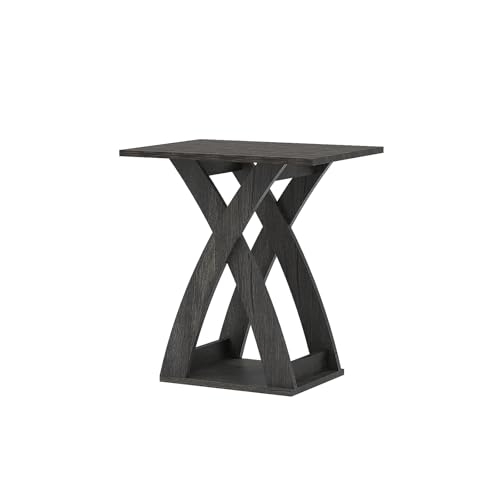 HOOBRO End Table Living Room, Narrow Side Table for Small Spaces, Black 3 Tier End Table with Storage Shelf, X-Design Slim Nightstand Bedside Table, Living Room, Bedroom, Black BK356BZ01N1