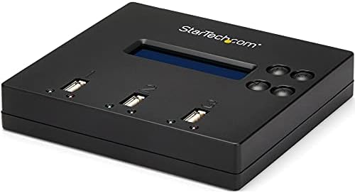 StarTech.com Standalone 1 to 2 USB Flash Drive Duplicator / Cloner / Eraser, Multiple USB Thumb Drive Copier / Sanitizer, System File / Sector-by-Sector Copy, 1.5 GB/min, 3-Pass Erase, LCD (USBDUP12)