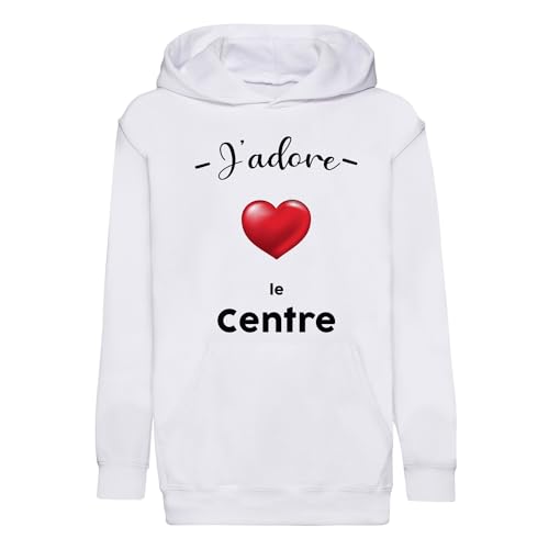 Sweat à capuche enfant J'adore Le Centre Orléans, idée cadeau souvenir de région