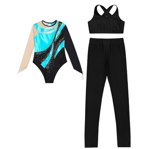 Ensemble de pantalons d'activités pour filles et maillot de gym - 3