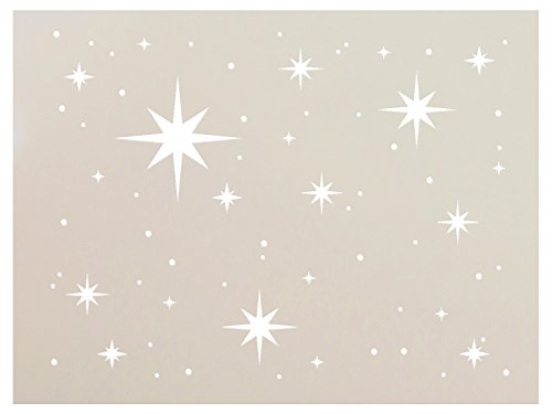 Twinkle Stars Stencil by StudioR12 | Fun Elegant | Reusable Mylar Template | Painting, Chalk, Mixed Media | Use for DIY Home & Nursery Decor | Select Size (8