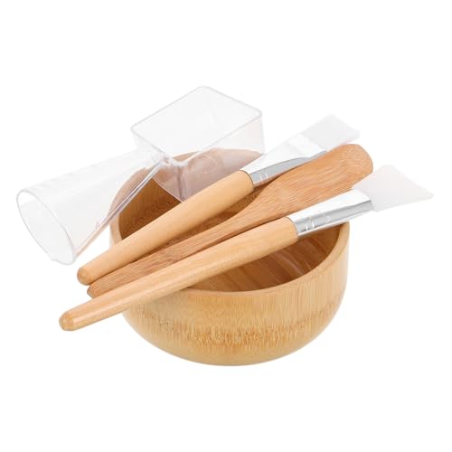 Mélangeur en beige lot de 5 avec spatule pinceau pour les soins du visage à domicile