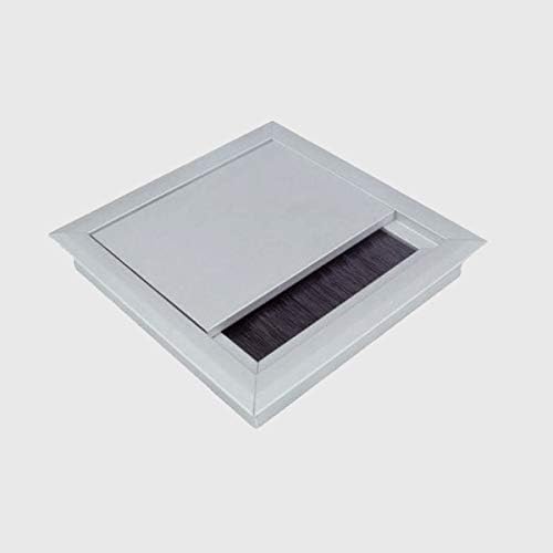 Geades GP Desk Grommet Square 3.15" x 3.15" Silver, Metal, Wire, Cable Organizer, Great to Hide Cords & Cables for Office desks, Computer desks, Entertainment Areas, Workstations, TV Stands