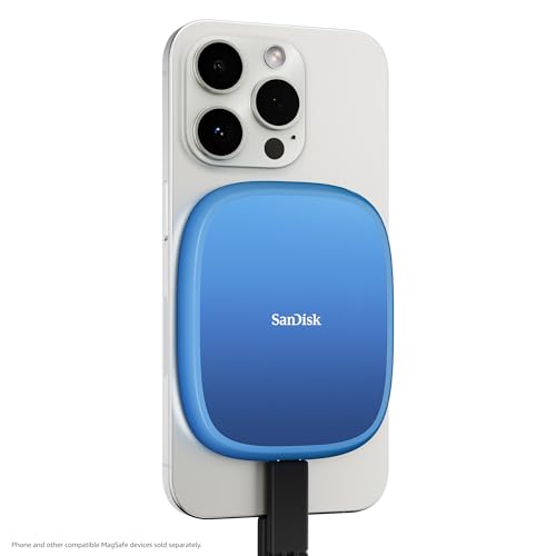 Image of SanDisk 1TB Creator Phone SSD - Up to 1,000 MB /s - Compatible with MagSafe for Your USB-C Smartphone - Shoot in ProRes with iPhone 15 Pro /Pro Max and iPhone 16 Pro /Pro Max, 5 Y Warranty