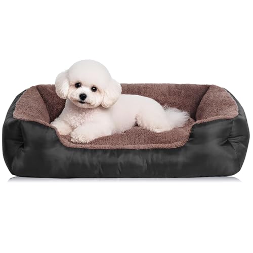 Dog Beds for Small Dogs, Small Pet Beds with Sides, Rectangle Dog Bed with Nonskid Bottom