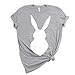 Produktbild Damen T Shirt, CixNy Bluse Damen Kurzarm Sommer Lose Ärmelloser Druck Lässiger O Ausschnitt Oberteil Tops (Grau, XX-Large)