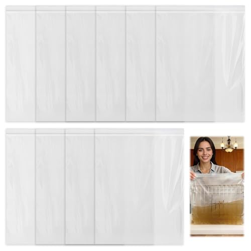 10 Pcs Reusable Oven Rack Cleaning Bags 50x70cm Oven Cleaner Bags for Racks No Scrub for Most Ovens Rack Sizes Home Kitchen BBQ