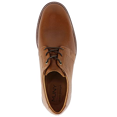 Marc Joseph New York Mens Casual Comfortable Genuine Leather Classic Perforated Modern Formal Oxford Dress Business Derby Lace Up Plain Toe Men Shoes Cognac Grainy 9.5 #TOP4