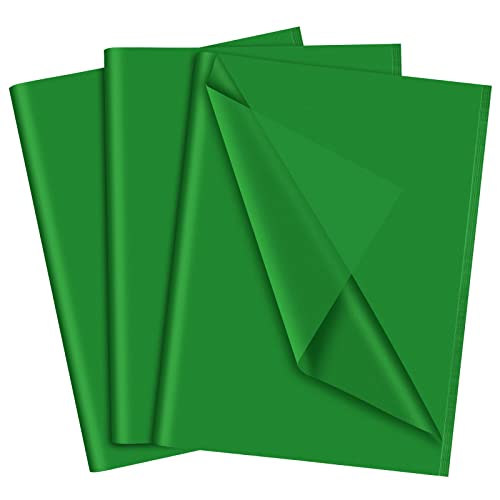 NEBURORA Papel de seda verde para bolsas de regalo 60 hojas 35 x 50 cm Papel de embalaje verde navideño para papel de regalo Manualidades de flores Cumpleaños Vacaciones Decoración de San Patricio