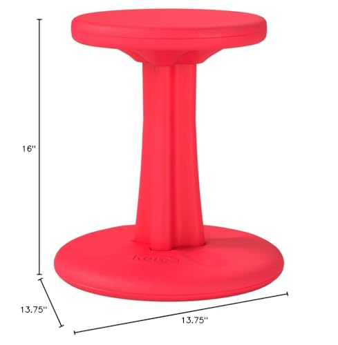 Image of Kore Junior Wobble Stool, Flexible Seating, Ages 8-9, 16in, Red | Wiggle chair for classroom and home boosts focus, improves posture, and provides an energy outlet; anti-tip base; Made in USA