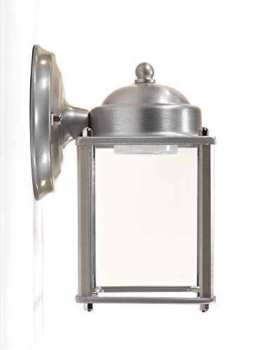 Coramdeo Outdoor Led Square Coach Light For Porch, Patio, Deck, Barn, Wet Location, Built In Led Gives 75W Of Light From 9.5W Of Power, 800 Lumens, 3K, Durable Nickel Finish & Clear Glass #TOP2