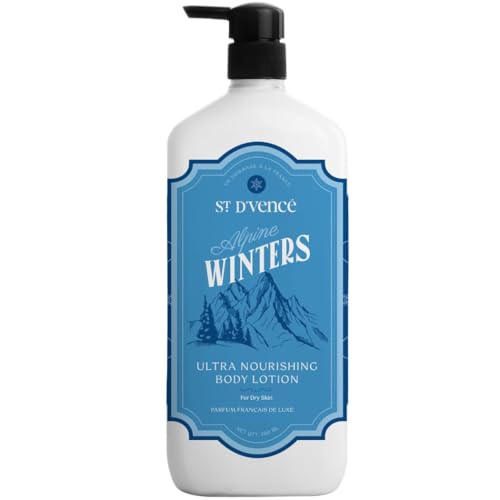 Image of ST. D'VENCE Alpine Winter Edition Body Lotion for Dry Skin Women & Men | Tea Tree Oil, Shea Butter and Vitamin E | Moisturizer Cream Body Lotion for Summer | Deep Moisturizer Cream - 700 ml