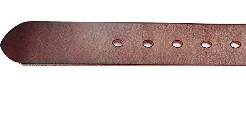 Johnson Brothers Solid leather belt with trout belt buckle one piece full grain leather 1.5" wide4