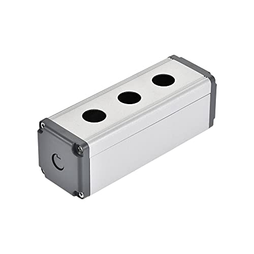 Boîtier de poste à boutons 3 trous uxcell en aluminium 16mm avec PG7