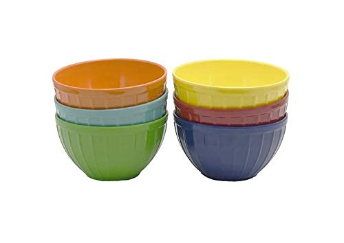 Lok-Osemile Melamine Bowl 6 Pcs Set - Serving Bowls With Lids Bowl Set For Soup Cereal Rice Noodles Salad, Multicolor #TOP4