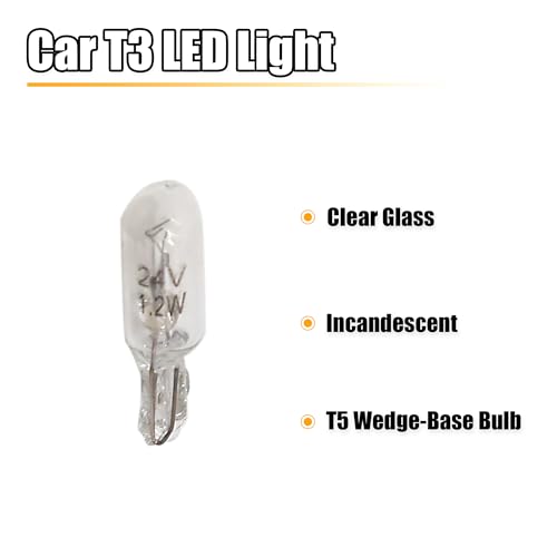 uxcell 20 piezas T5 24V 1.2W luz LED amarilla interior miniatura 2