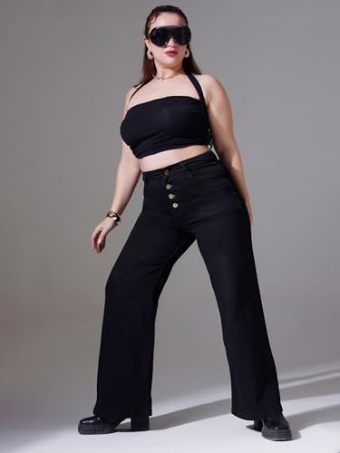 Image of Miss Chase A+ Women's Bootcut High Rise Regular-Length Stretchable Denim Shaping Jeans