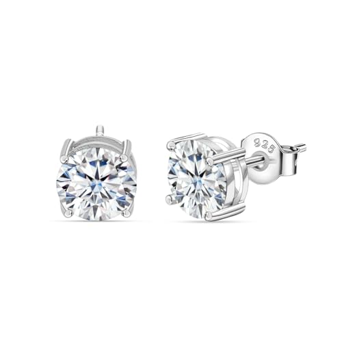 Image of Ornate Jewels 925 Silver 2 Carat American Diamond Solitaire Stud Earrings for Women and Girls | With Certificate of Authenticity and 925 Stamp | Life-time Warranty*
