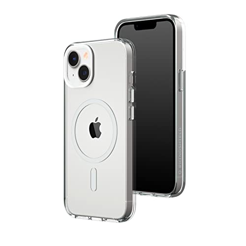 Coque Clear iPhone 14 RhinoShield MagSafe transparente avec contour d'objectif blanc
